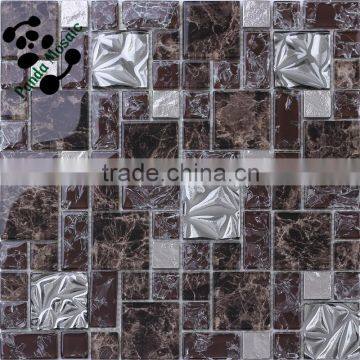 SMJ08 Polish glass mosaic Wood grain mosaic Floor covering tiles