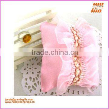 Lovely Pink lace polyester ring pillow