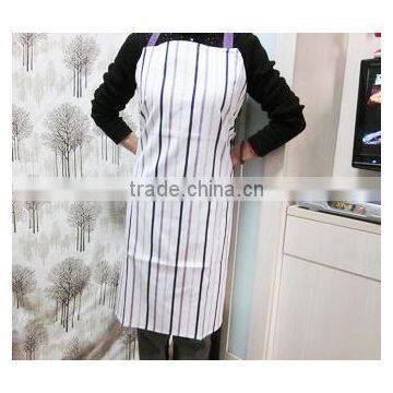 polycotton adult blue striped bib apron with no pocket