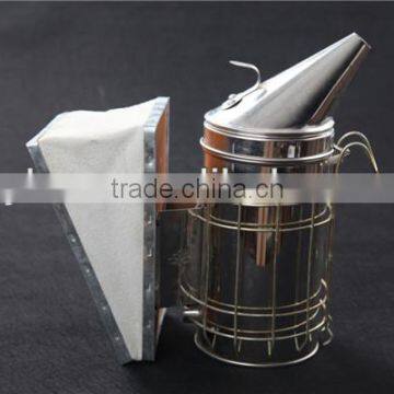 Stainless steel European-style bee smoker with cowhide