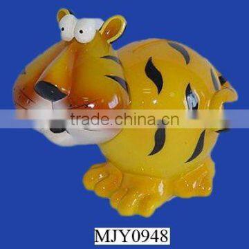 Bobble Head Tiger Cat Resin Coin Money Bank