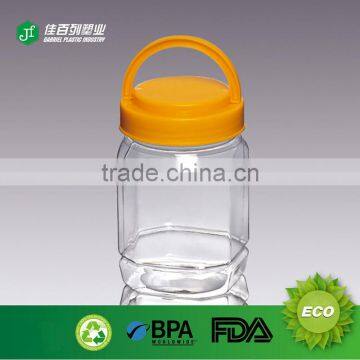 hot sale pet plastic empty jar plastic bottle for food packing pet clear palstic cookie jar