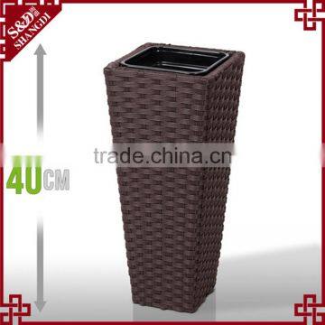 S&D Various Plastic pe Rattan Hand Made Outdoor Decorative Indoor Flower Pots / Cheap Garden Ceramic Planters and Pots Set of 3 photo-4