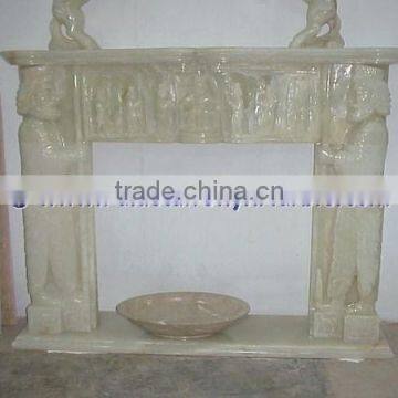 Top Qulaity Western Style WHITE ONYX FIREPLACES photo-5