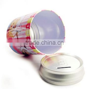 digital piggy bank round tin