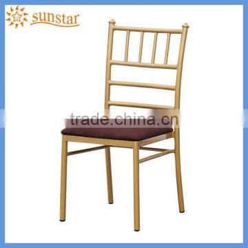 Indoor Aluminium Frame Dining Chair L82015 in Golden color