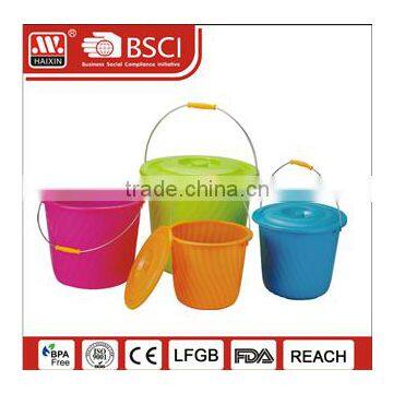 wholesale cheap backet/ eco-friendly stocked OEM plastic water buckets with lid