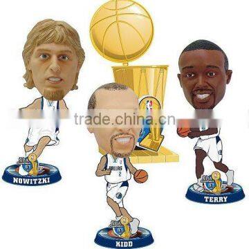 basketball champion figure plastic bobbleheads,3d plastic basketball bobbleheads for collection, sport action figure bobbleheads