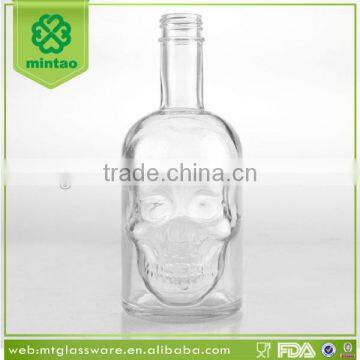 custom glass skulll wine bottle