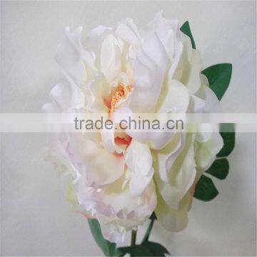 SJ20170051 artificial white fabric peony flower for indoor decoration