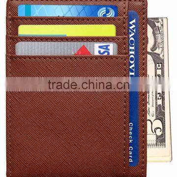 RFID Wallet Mens Slim Leather RFID Blocking Front Pocket Wallet Thin Card Holder photo-2