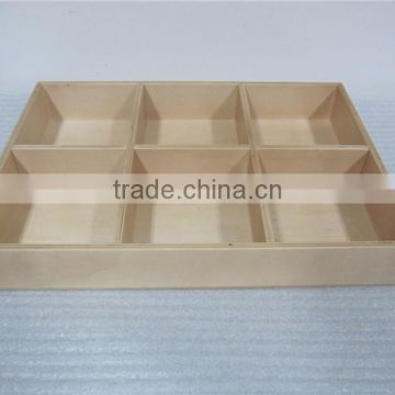 divided solid wood tea box handmade wooden box