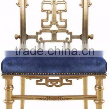 Nice Designed Classic European Solid Wood Carving Golden Royal Chair with Chinoiserie Influenced BF12-04264a