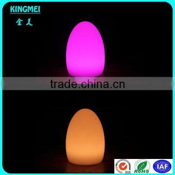 Plastic housing rechargeable battery powered rgb color changing led goose egg lamp