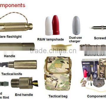 Powerful Outdoor Digging Tools Fishing Gear Multifunctional Shovel With Hammer Hoe Wire Cutter Knife Led Flashlight Flint photo-6