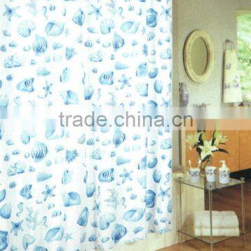 Sea fish print PEVA shower curtain and bath accessory