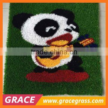 Green Polyethylene Synthetic Grass Outdoor Mat