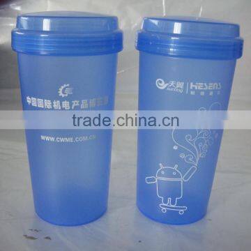 blue color 500ml plastic cup