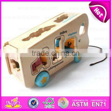 Wholesale Pull Back Model Wooden Bus Toy,Promotional Give Away Funny Play Pull Back Mini Cheap Bus Toy W05B117 photo-4