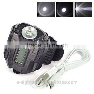 2016 Hot Waterproof Tactical R5 Rechargeable LED Flashlight Torch Wrist Light Lamp 3-Mode photo-3