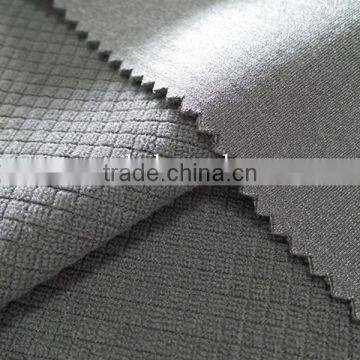 grey knitting fabric laminate grid polar fleece fabric for garment