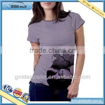 Combed Cotton short sleeve women printed t shirt wholesale China