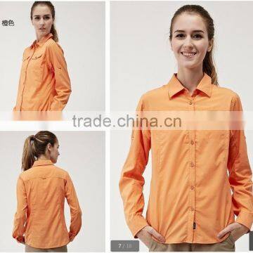 Dual Function Men Shirts Outdoor Khaki Color Fishing Hiking Anti-uv Quick-dry Polyester Fishing Shirt