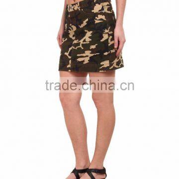 Guangzhou wholesale clothes latest design skirts ladies jungle printed casual skirt