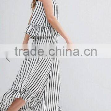 Fashion Stripe Set Crop Top and Panty Style Ith Ruffle photo-5