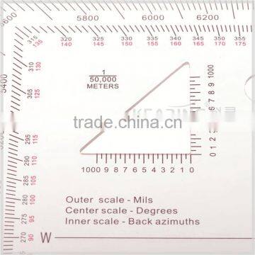 Kearing Durable Plastic Square Military Scale Protractor 1: 25000 & 1: 50000 # KMP-4 photo-4