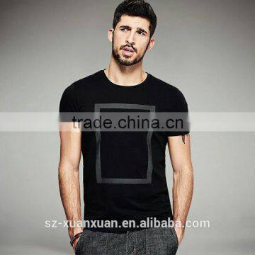 2016 Wholesale 100% Cotton Black Men's T-shirt With Printing photo-2
