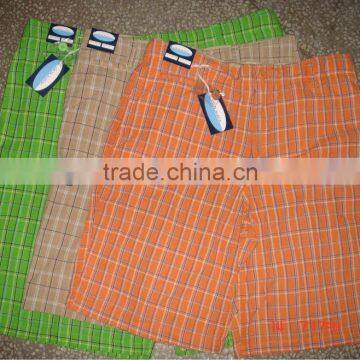 MENS YARN DYED CHECK BOARD SHORT V528