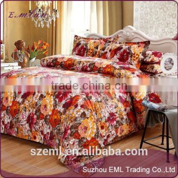 Thicken Brushed Bedclothes Cotton Low Price Bed Cover Fashion Flower Bedding Set