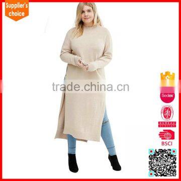 Latest design long sleeves loose pullover plus size sweater for ladies