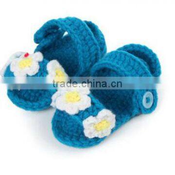 Baby Knit Cute Girls Shoes Hand Made Pattern Baby Shoes photo-4