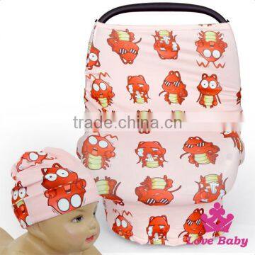 CT-85 Lovebaby Yiwu Wholesale Triple Baby Product Custom Printed Cartoon Pattern Suit Mother Feeding Newborn Car Cover