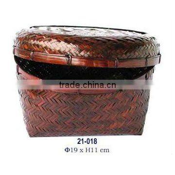 Round Bamboo box