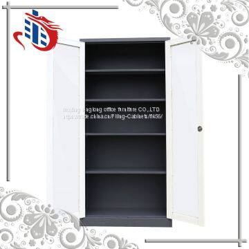 Steel Office Furniture 2 Glass Swing Doors Filing Storage Cabinet With Lock photo-4