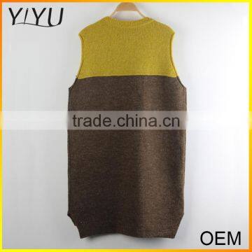 Clearance Cheap Lady Winter Crewneck no Sleeve Pullover Sweater With Pocket photo-2