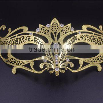 4 colors Metal Italy Venetian Mask Masquerade Diamante Rhinestones Ribbon Tie