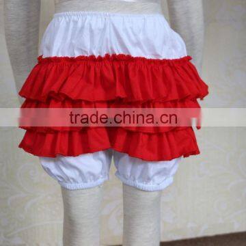 2017 Summer Little Angel Beautiful Ruffle Shorts Baby Girls White Red Color Ruffle Shorts photo-3