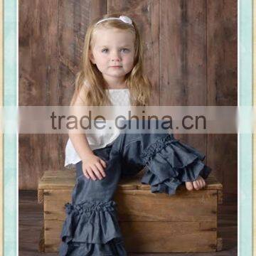 denim ruffle pants in boutique high quality pants girl girls boutique ruffle denim jeans