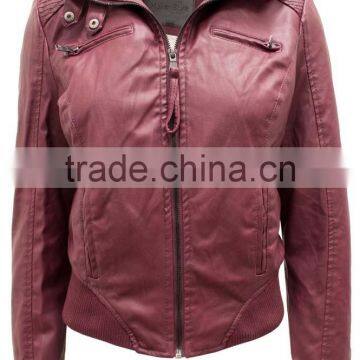 Women's Pu Quilted Fauxleather Moto Biker Jackets #LPU0499 photo-4