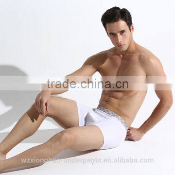 High Waist Dye Yarn Europe Size Plain White Cotton Men's Underwear Boxer Shorts photo-5