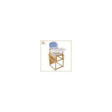 Adjustable Wooden Baby Feeding Chair Portable / Space Saving High Chair