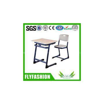 School Classroom Single Wooden Writing Desk And Plastic Chair Furniture Set (SF-57S)