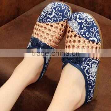 cutout blue cloud homemade linen sandals comfortable fisherman shoe folk slippers/Chinese ethnic flavor casual linen shoes