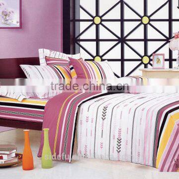 China Manufactural Cotton Printing Stripe Design Bedding Set