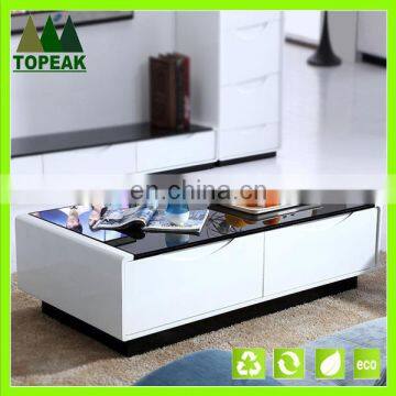 Fashion design living room furniture Tempered glass coffee table tea table teapoy TT-002