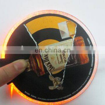 ABS super thin 100*10mm good quality led bottle coaster bar coater led flashing coaster